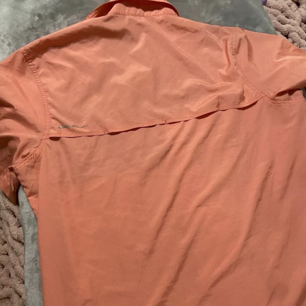 Eddie Bauer Outdoor Fishing/Hiking Vented  Button Up Shirt Men’s XL coral - Picture 8 of 10